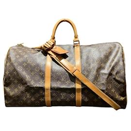 Louis Vuitton-Louis Vuitton Monogram Keepall Bandouliere 55 Bag-Brown