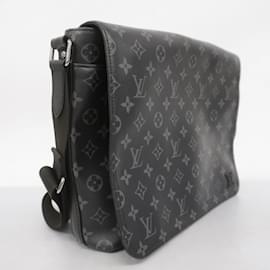 Louis Vuitton-Louis Vuitton Monogram Eclipse District MM NM M44001 Shoulder Bag-Black