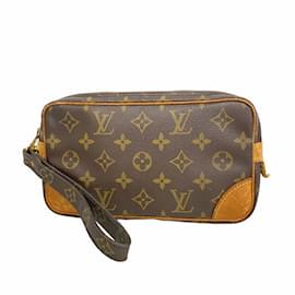 Louis Vuitton-Louis Vuitton Monogram Marly Dragonne PM Clutch Bag-Brown