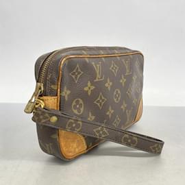 Louis Vuitton-Louis Vuitton Monogram Marly Dragonne PM Clutch Bag-Brown