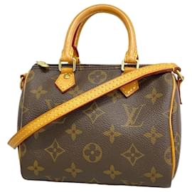 Louis Vuitton-Louis Vuitton Monogram Nano Speedy Shoulder Bag-Brown