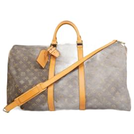 Louis Vuitton-Louis Vuitton Boston Bag Monogram Keepall Bandouliere 55-Brown