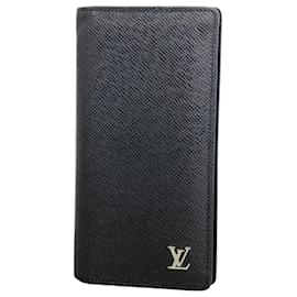 Louis Vuitton-Louis Vuitton Long Wallet Taiga Portefeuille Brazza M30285 Noir-Black