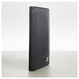 Louis Vuitton-Louis Vuitton Long Wallet Taiga Portefeuille Brazza M30285 Noir-Black