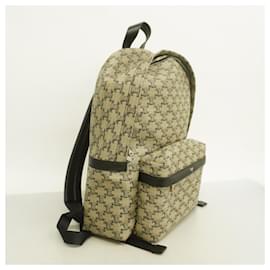 Céline-Celine Triomphe Beige Black Backpack-Black,Beige