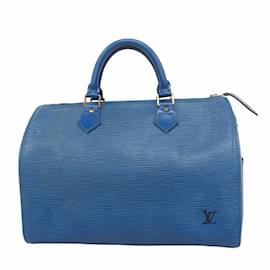 Louis Vuitton-Louis Vuitton Epi Speedy 30 Handbag in Toledo Blue-Blue
