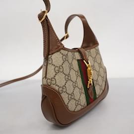 Gucci-Gucci Shoulder Bag GG Supreme Sherry Line Jackie 1961-Brown