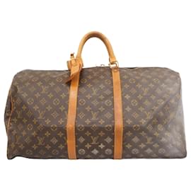 Louis Vuitton-Louis Vuitton Monogram Keepall 55 Boston Bag-Brown