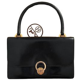 Anillo de Bolsa Hermès – Caja Negra – Año 1957 (Sello M) Negro