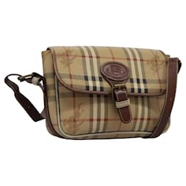 Autre Marque-Burberrys Nova Check Shoulder Bag PVC Leather Beige Auth KD166-Beige