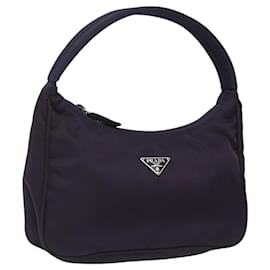 Prada-PRADA Accessory Pouch Nylon Purple Silver Auth BA521-Silvery,Purple