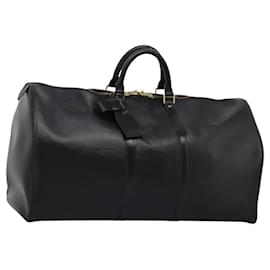 Louis Vuitton-LOUIS VUITTON Epi Keepall 55 Boston Bag Noir Black M42952 LV Auth ki5508-Black