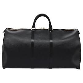 Louis Vuitton-LOUIS VUITTON Epi Keepall 55 Boston Bag Noir Black M42952 LV Auth ki5508-Black