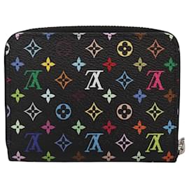 Louis Vuitton-LOUIS VUITTON Multicolor LV �~ TM Zippy Coin Purse Black M13409 LV Auth EC796S-Black