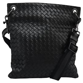 Autre Marque-BOTTEGA VENETA INTRECCIATO Shoulder Bag Leather Black 172736 Auth PP384-Black