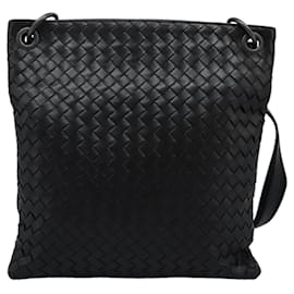 Autre Marque-BOTTEGA VENETA INTRECCIATO Shoulder Bag Leather Black 172736 Auth PP384-Black