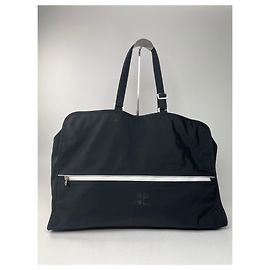 Sac de voyage vintage Courreges Paris Weekender Noir Blanc Noir