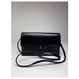 Bolsa de couro preta vintage Givenchy 4G Preto