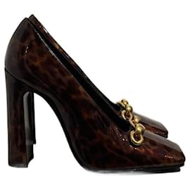 Saint Laurent-SAINT LAURENT Heels T.EU 38 Patent leather-Brown