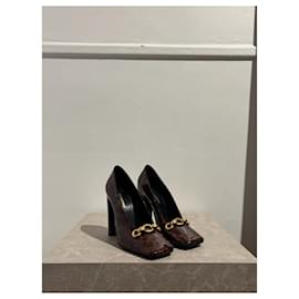 Saint Laurent-SAINT LAURENT Heels T.EU 38 Patent leather-Brown