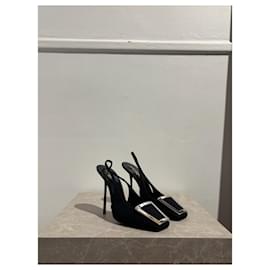Saint Laurent-SAINT LAURENT Heels T.EU 39.5 Cloth-Black