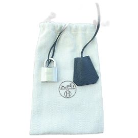 Hermès new togo black leather bell, pull tab, and lock for shoulder bag Black