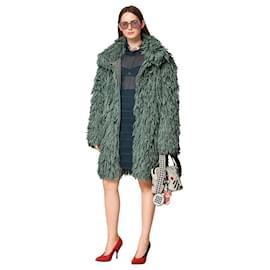 Bottega Veneta-coat with a tousled texture-Light blue