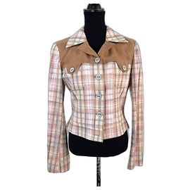 Giacca Tartan D&G Stile Y2K Cotone Multicolore