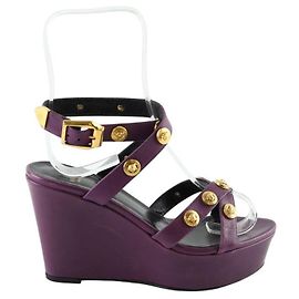 Versace Purple leather heels Purple
