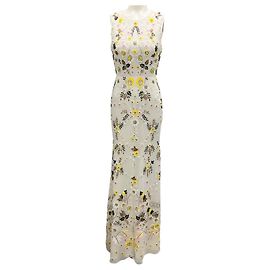 Ivory Multi Floral Verziertes Kleid von Needle & Thread Roh