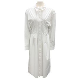 Vestido camisa de algodón blanco de manga larga Maison Rabih Kayrouz Blanco