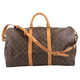 Louis Vuitton-Louis Vuitton Monogram Canvas Keepall Bandoulière 50 Travel bag M41416-Brown