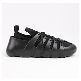 Bottega Veneta-Bottega Veneta Trails Knit x Rubber Sneakers in Black, Size 42 EU-Black
