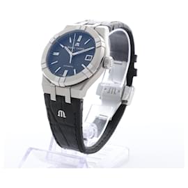 Autre Marque-Maurice Lacroix Aikon 39mm AI6007-SS002-330-1 AY36727 SS & Leather AT Black Dial Watch-Black