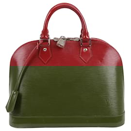Louis Vuitton-Louis Vuitton Epi Leather Alma Handbag in Deep Red M4030M-Red