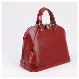 Louis Vuitton-Louis Vuitton Epi Leather Alma Handbag in Deep Red M4030M-Red