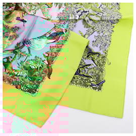 Hermès-Hermès Carré  90 "SICHUAN " 100% Silk Scarf in Yellow-Yellow