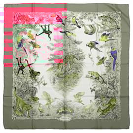 Hermès-Hermès Carré  90 "EQUATEUR" 100% Silk Scarf in Pink-Pink