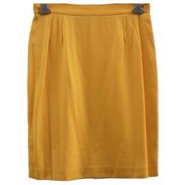 Falda de lana naranja Yves Saint Laurent Naranja