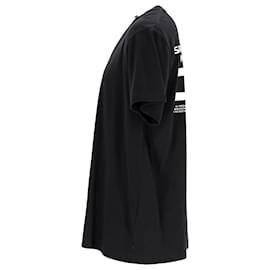 Off White-T-shirt Off-White à manches courtes avec ligne ondulée en coton noir-Noir