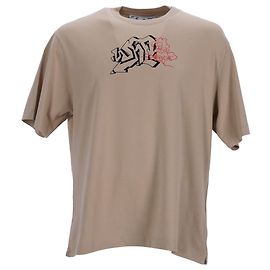 Off White Camiseta de algodão bege com logo de setas graffiti Off-White Bege
