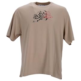 Off White-T-shirt en coton beige avec logo flèches graffiti Off-White-Beige