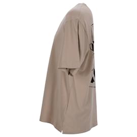 Off White-T-shirt en coton beige avec logo flèches graffiti Off-White-Beige