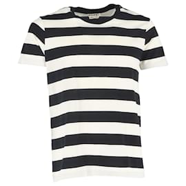 Marni-T-shirt à col rond rayé Marni en coton noir et blanc-Noir