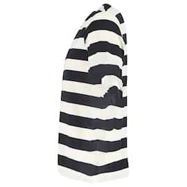 Marni-T-shirt à col rond rayé Marni en coton noir et blanc-Noir