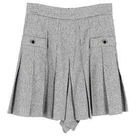 Sandro-Sandro Courney Houndstooth Shorts Black Viscose-Black