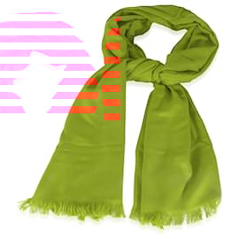 Hermès-Hermès Orange Vif Cashmere New Libris Stole-Orange