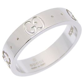 Prada Gucci Icon Ring K18 Weißgold Silber Metallisch