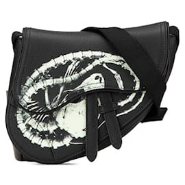 Christian Dior-Dior Cactus Jack Leather Saddle Bag-Black