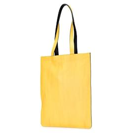 Fendi-Fendi Leather Logo Tote Bag 7VA538-Yellow